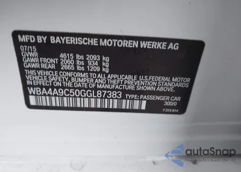 2016 BMW 428 I Gran Coupe Sulev из США, поврежденный, VIN WBA4A9C50GGL87383